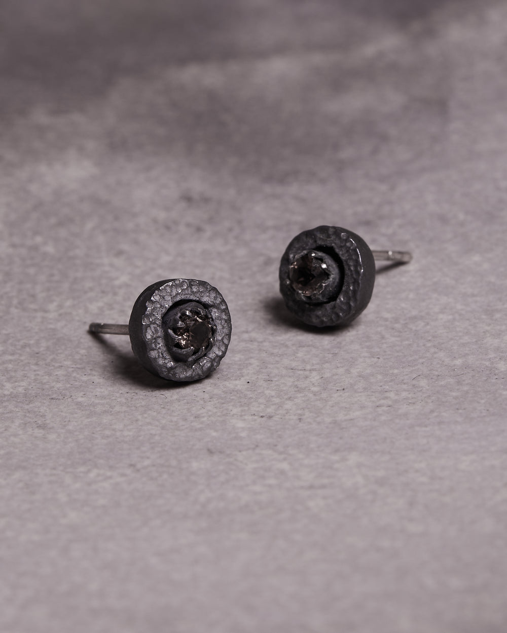 Raw Smoky Quartz Studs