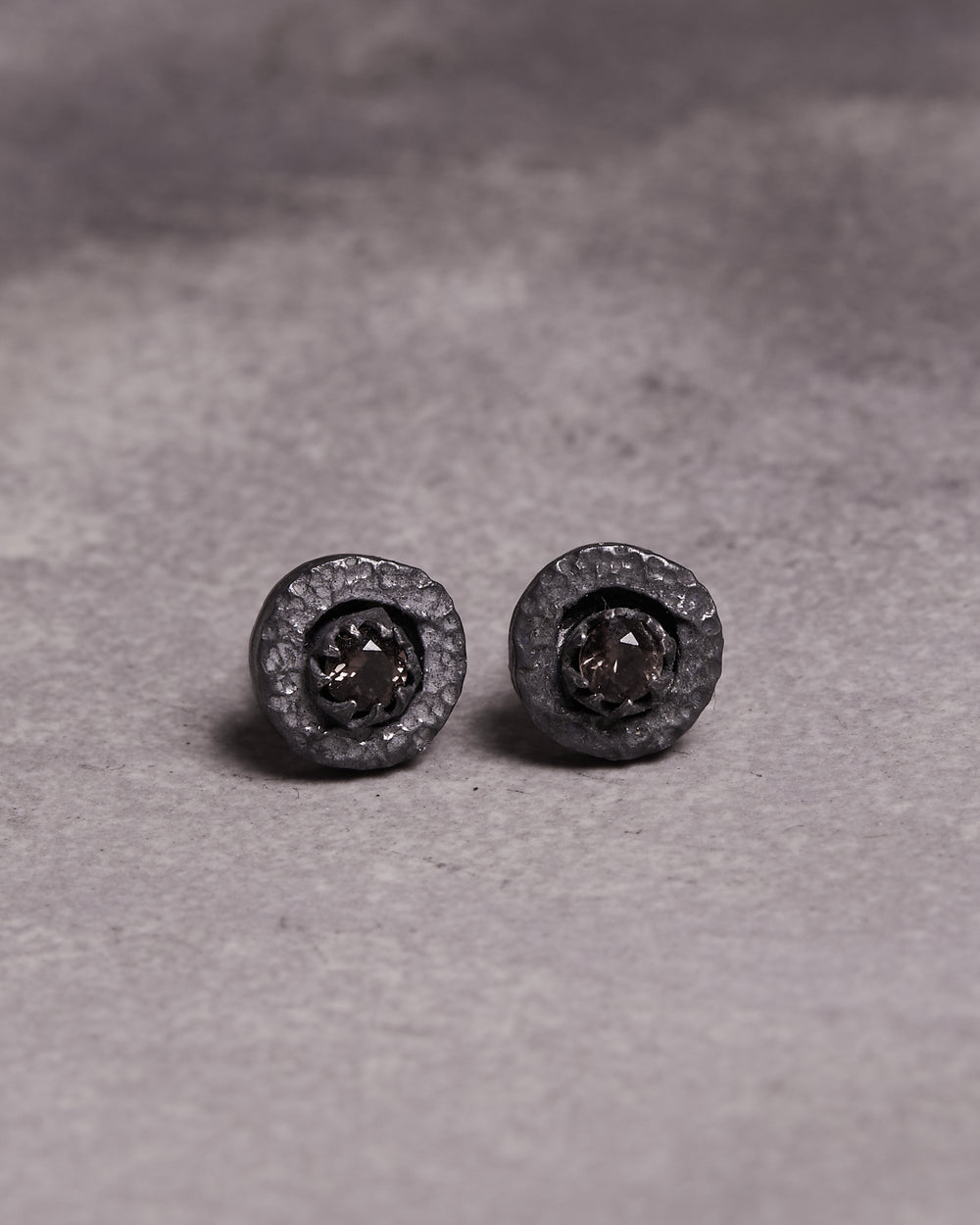 Raw Smoky Quartz Studs