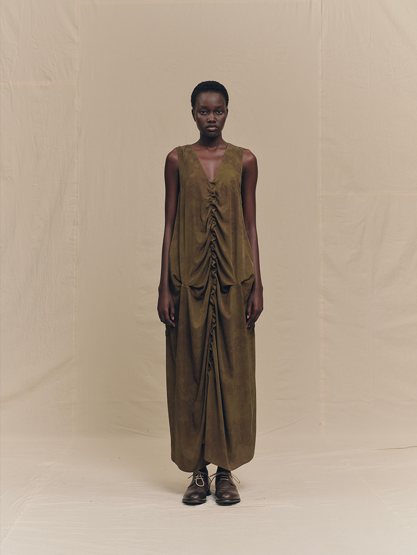 Sleeveless Gathered Dress