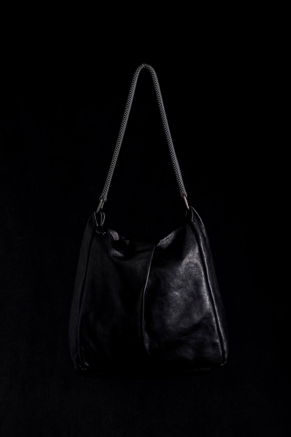 Michelle Shoulder Bag w/ Mesh Handle Black