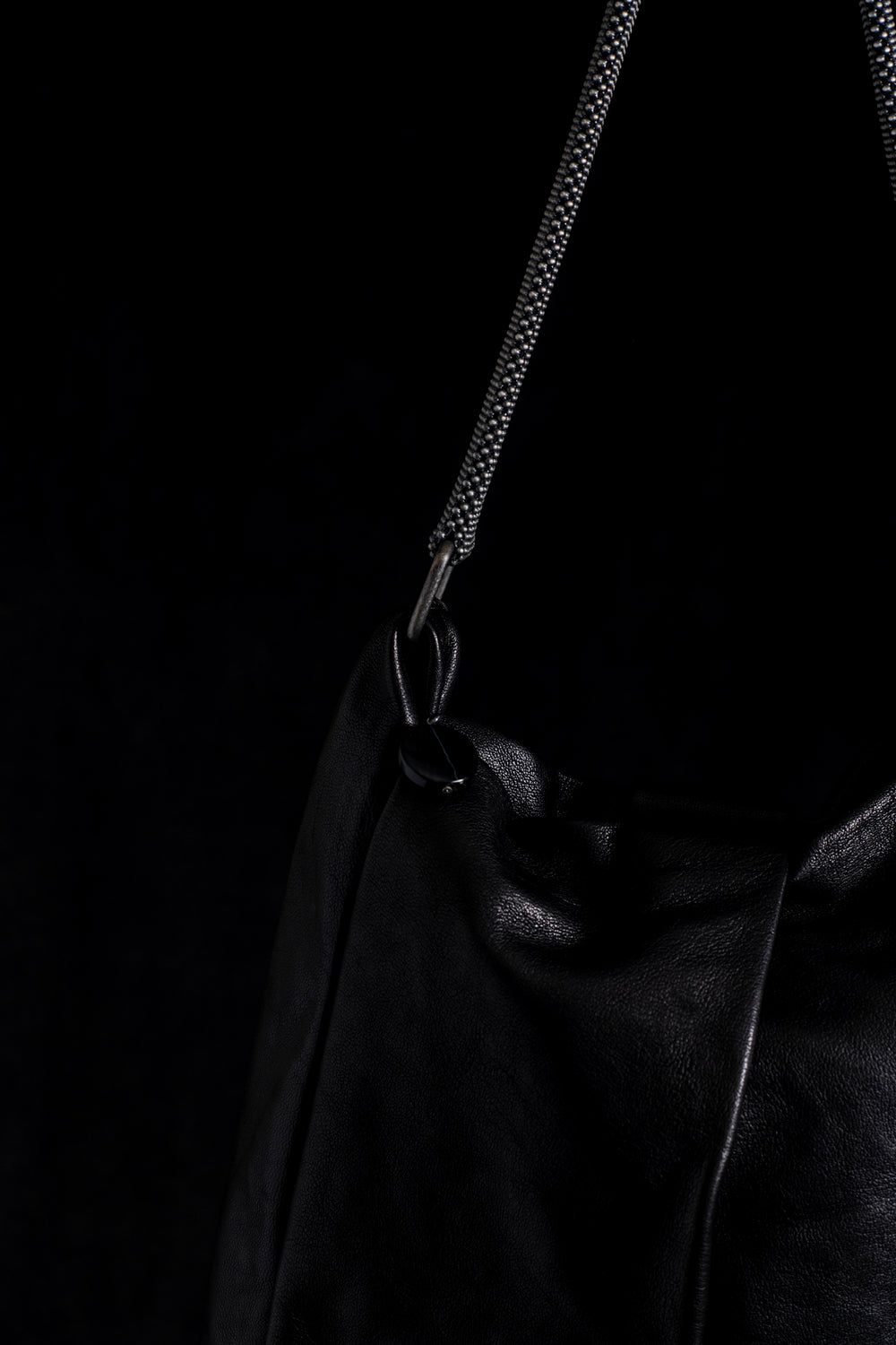 Michelle Shoulder Bag w/ Mesh Handle Black
