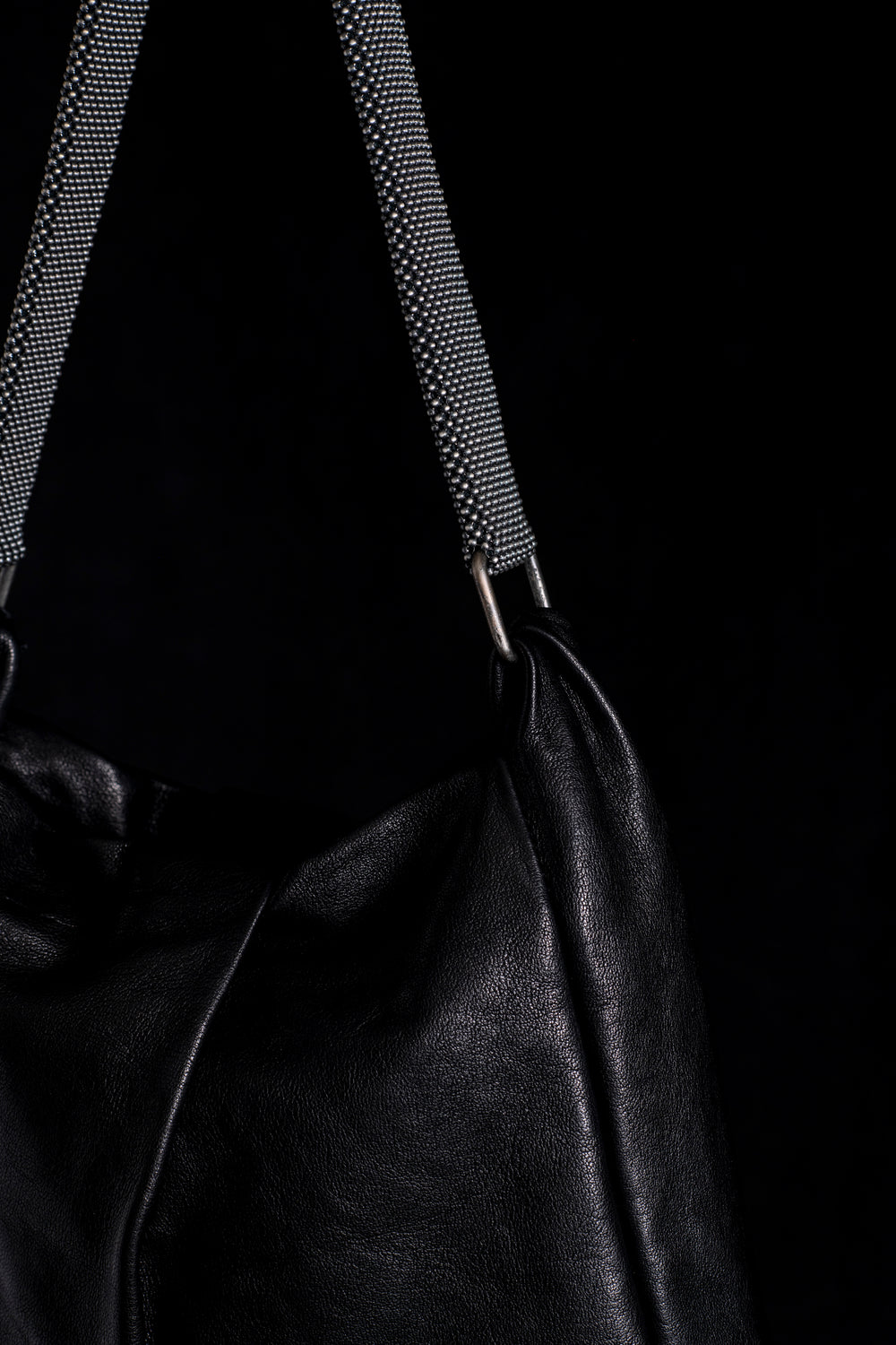 Michelle Shoulder Bag w/ Mesh Handle Black