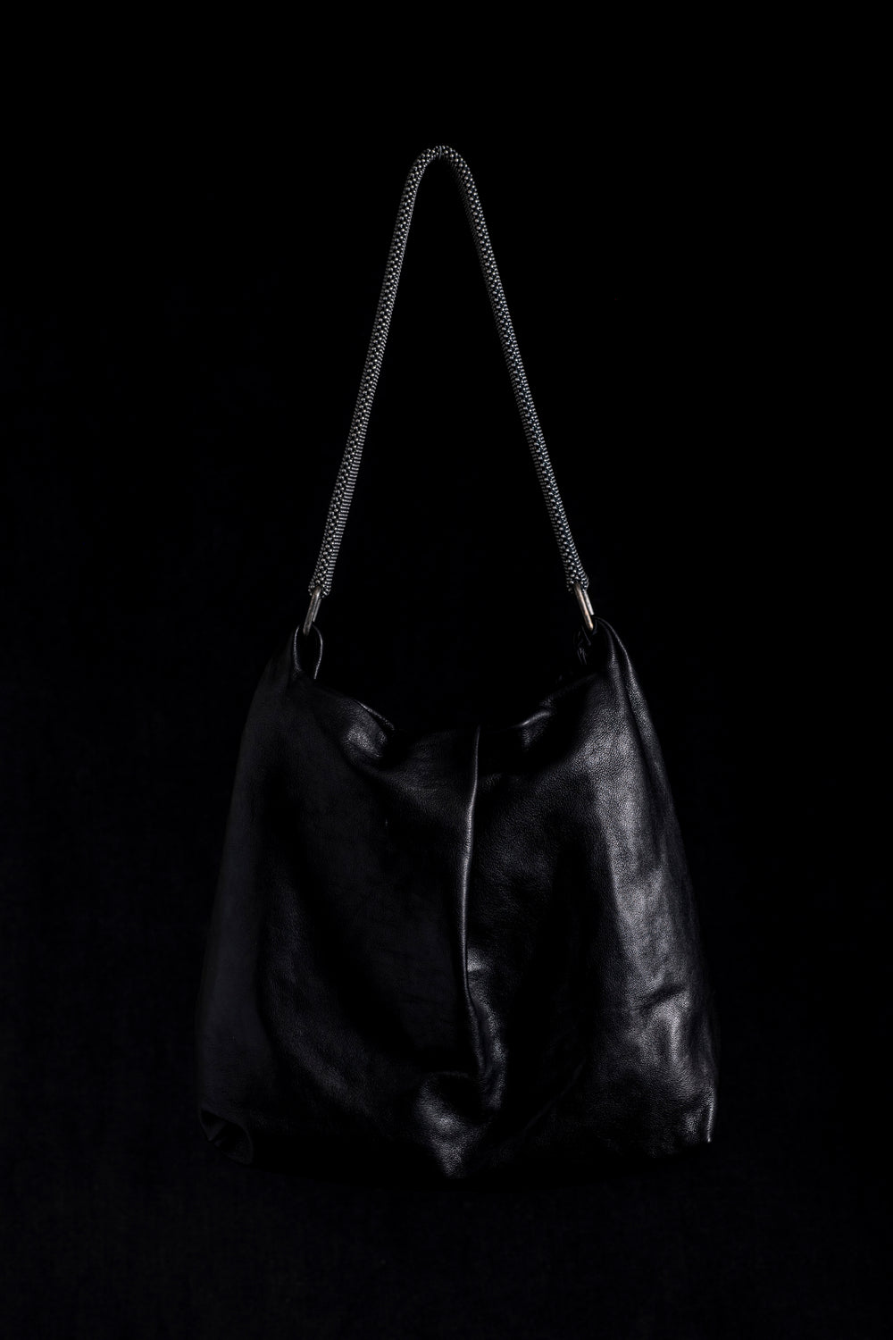 Michelle Shoulder Bag w/ Mesh Handle Black