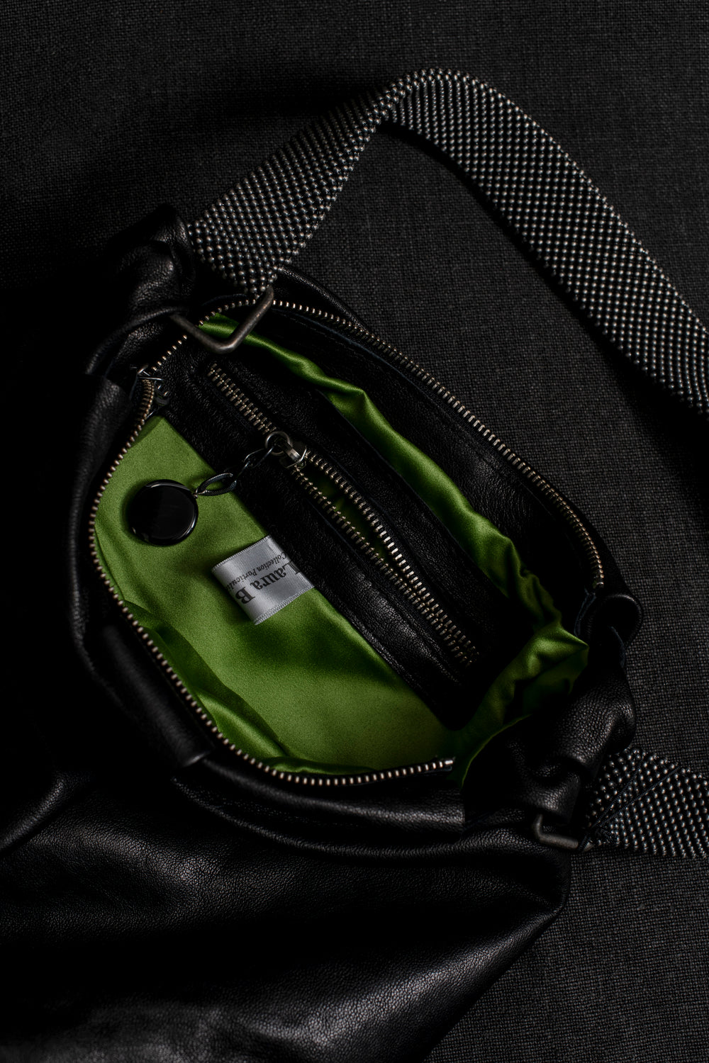 Michelle Shoulder Bag w/ Mesh Handle Black