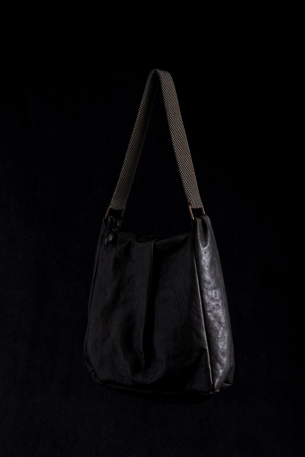 Michelle Shoulder Bag w/ Mesh Handle Dark Brown