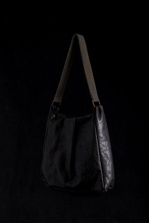 Michelle Shoulder Bag w/ Mesh Handle Dark Brown