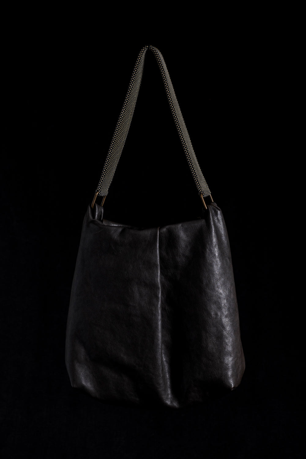 Michelle Shoulder Bag w/ Mesh Handle Dark Brown