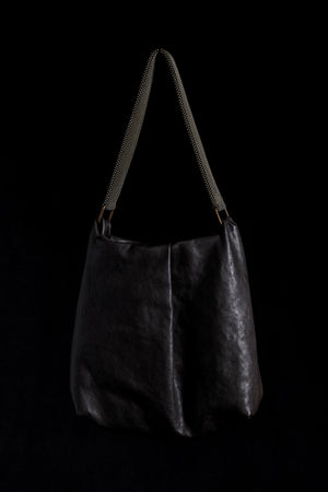 Michelle Shoulder Bag w/ Mesh Handle Dark Brown