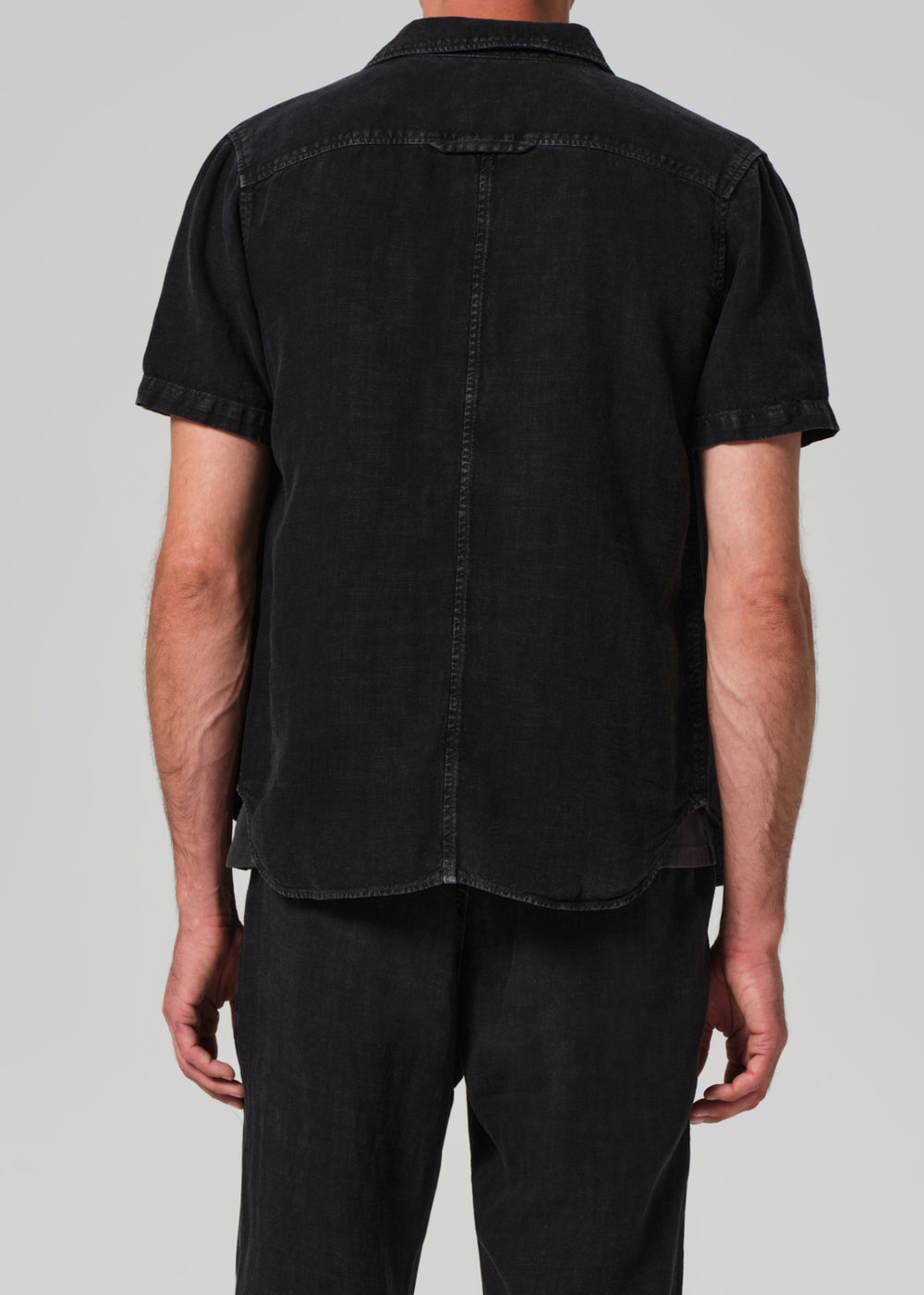 Cairo Short Sleeve Shirt Linen Washed Black