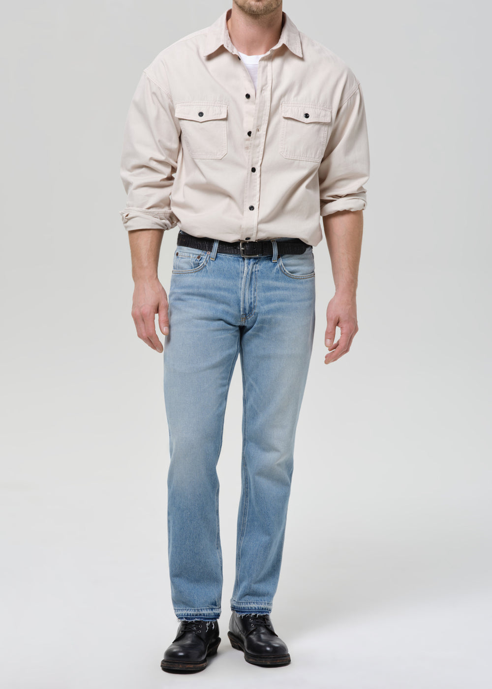 Shigoto Shirt Cashmere Touch Light Taupe