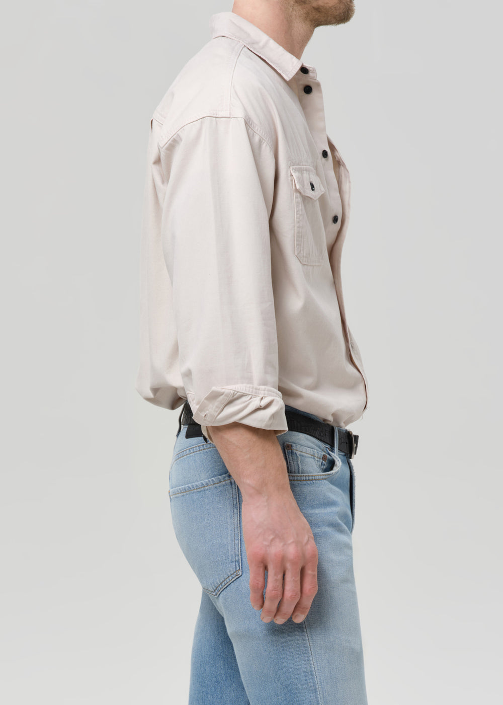 Shigoto Shirt Cashmere Touch Light Taupe