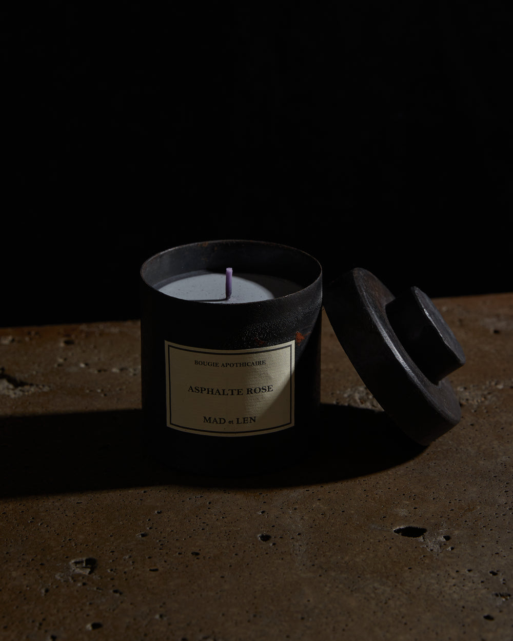 Round Candle Asphalt Rose