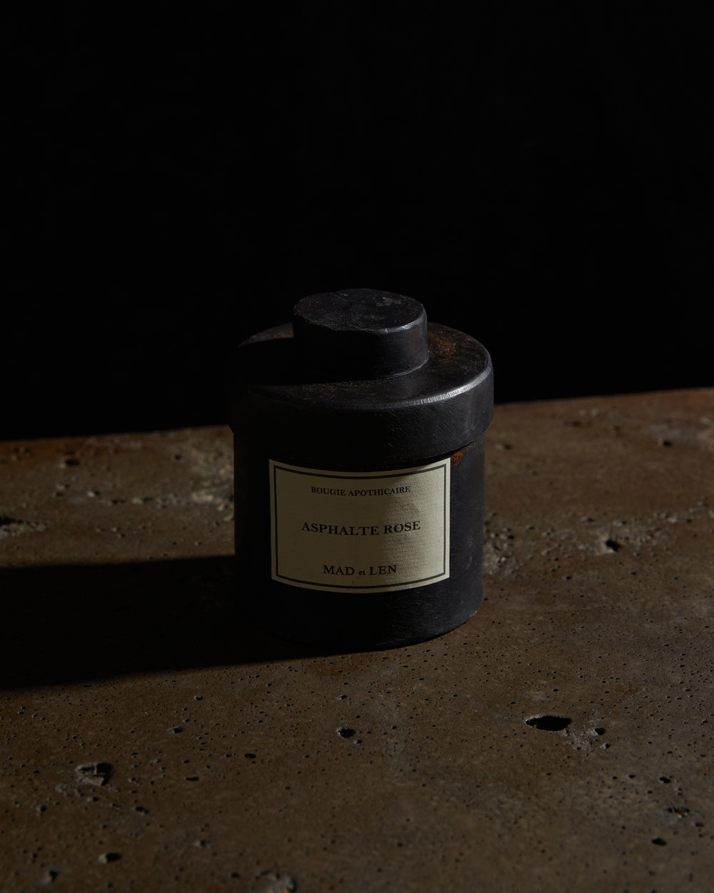 Round Candle Asphalt Rose