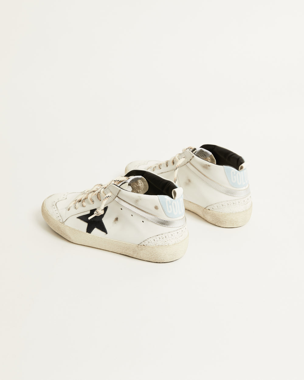 Mid Star in Cracked Leather Toe w/ Suede Black Star and Patent Blue Heel