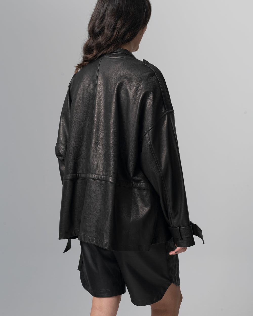 Leather Heavy Jacket Nero GD26F23096MGA