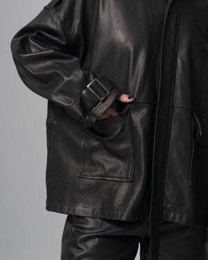 Leather Heavy Jacket Nero GD26F23096MGA