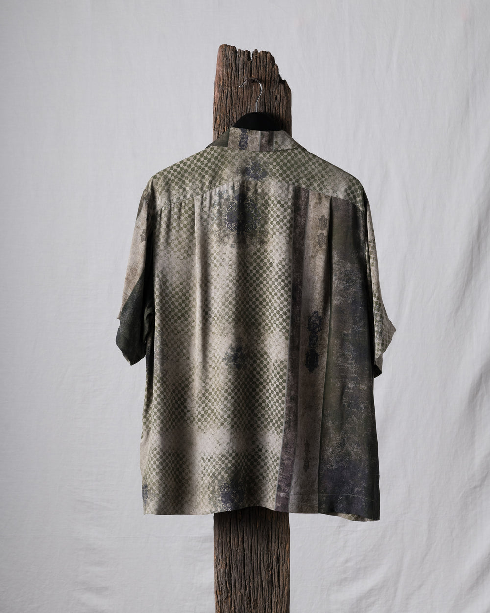 Oversized Printed Crepe Silk Short Sleeve Shirt