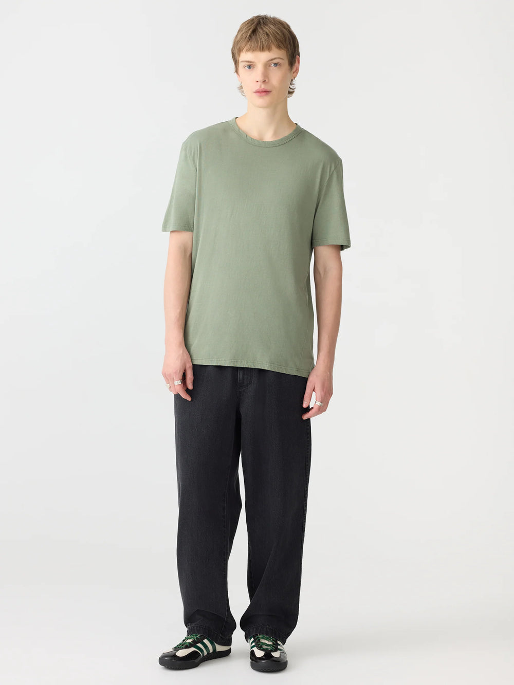 Slim Fit T Shirt Dark Sage