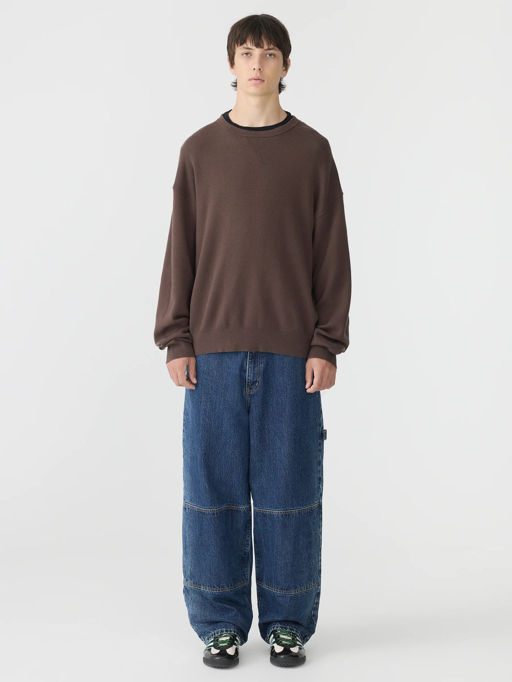 Cotton Crew Neck Knit Carob