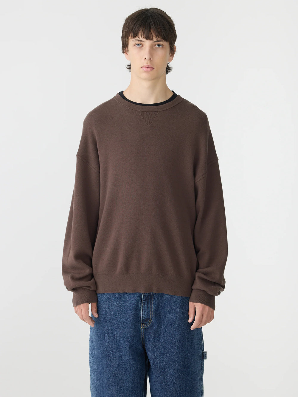 Cotton Crew Neck Knit Carob