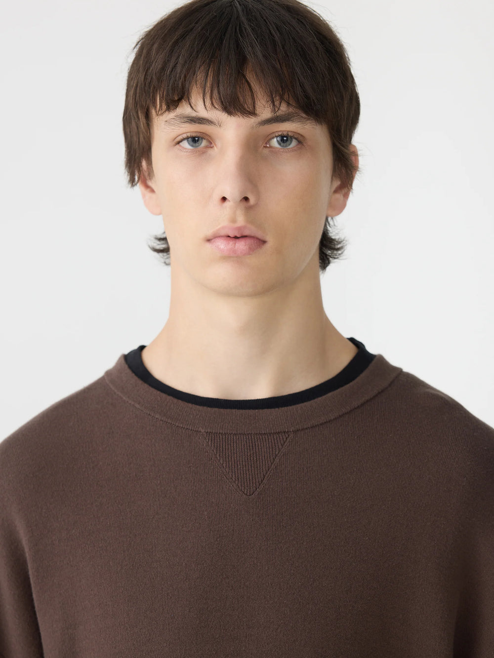 Cotton Crew Neck Knit Carob