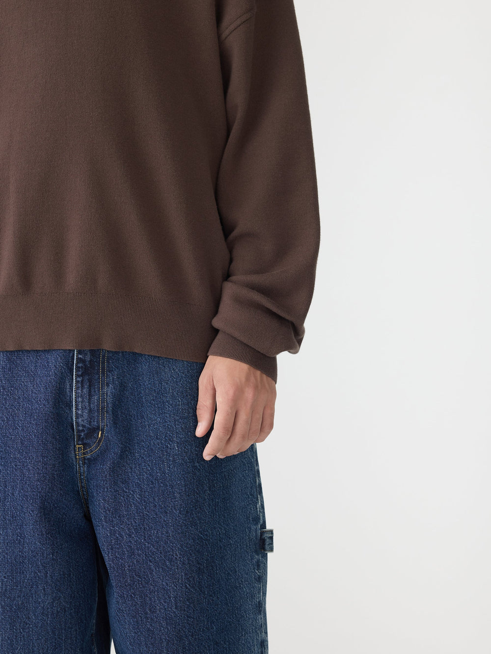Cotton Crew Neck Knit Carob