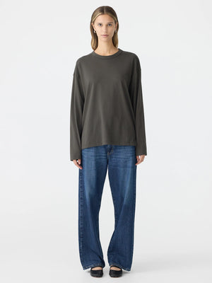 Slouch Wide Heritage LS T Shirt Slate Grey