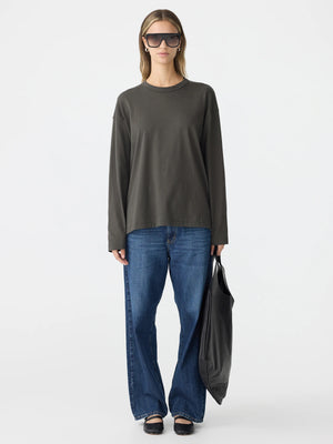 Slouch Wide Heritage LS T Shirt Slate Grey