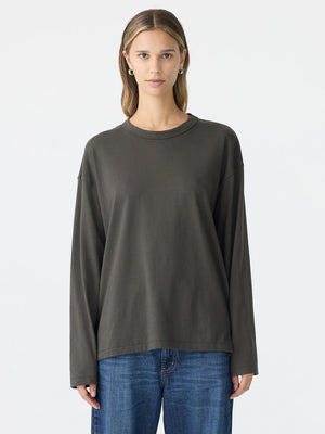 Slouch Wide Heritage LS T Shirt Slate Grey