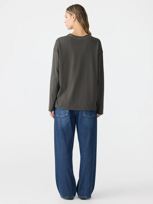Slouch Wide Heritage LS T Shirt Slate Grey