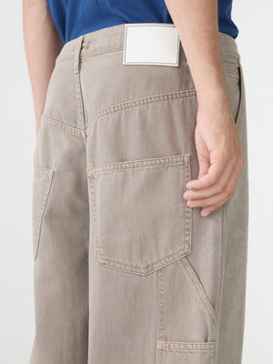 Organic Denim Carpenter Jean Worn Charcoal