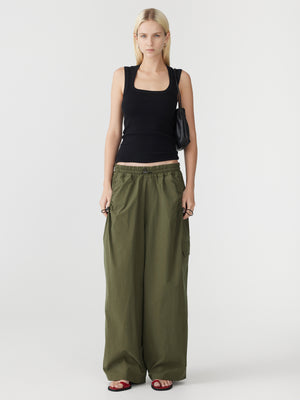 Crushed Cotton Hiker Pant Khaki