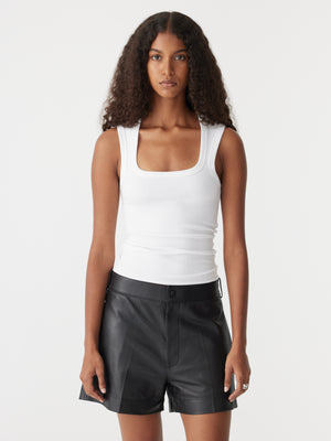 Low Scooped Rib Tank White