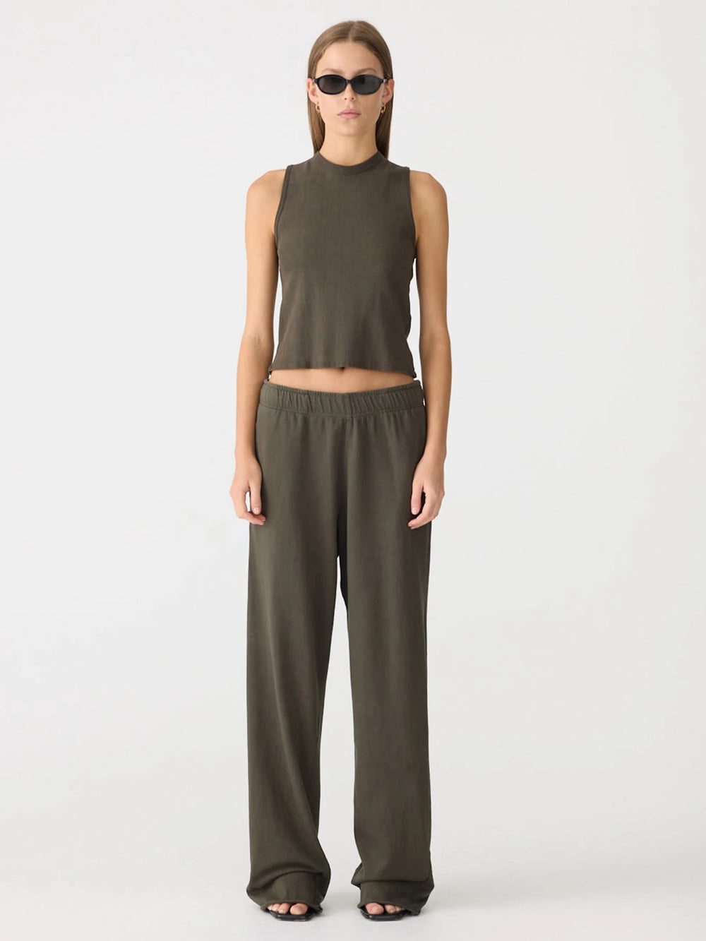 Wide Leg French Terry Pant Ash