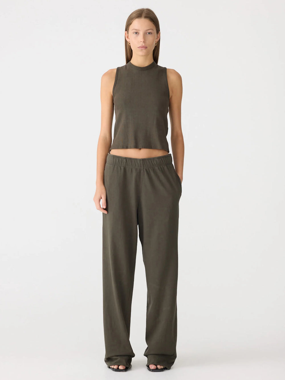 Wide Leg French Terry Pant Ash