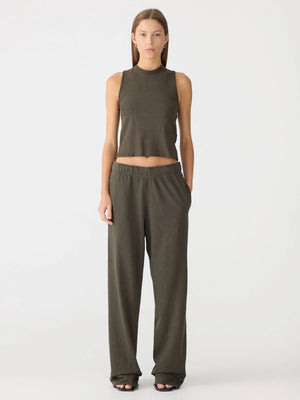 Wide Leg French Terry Pant Ash