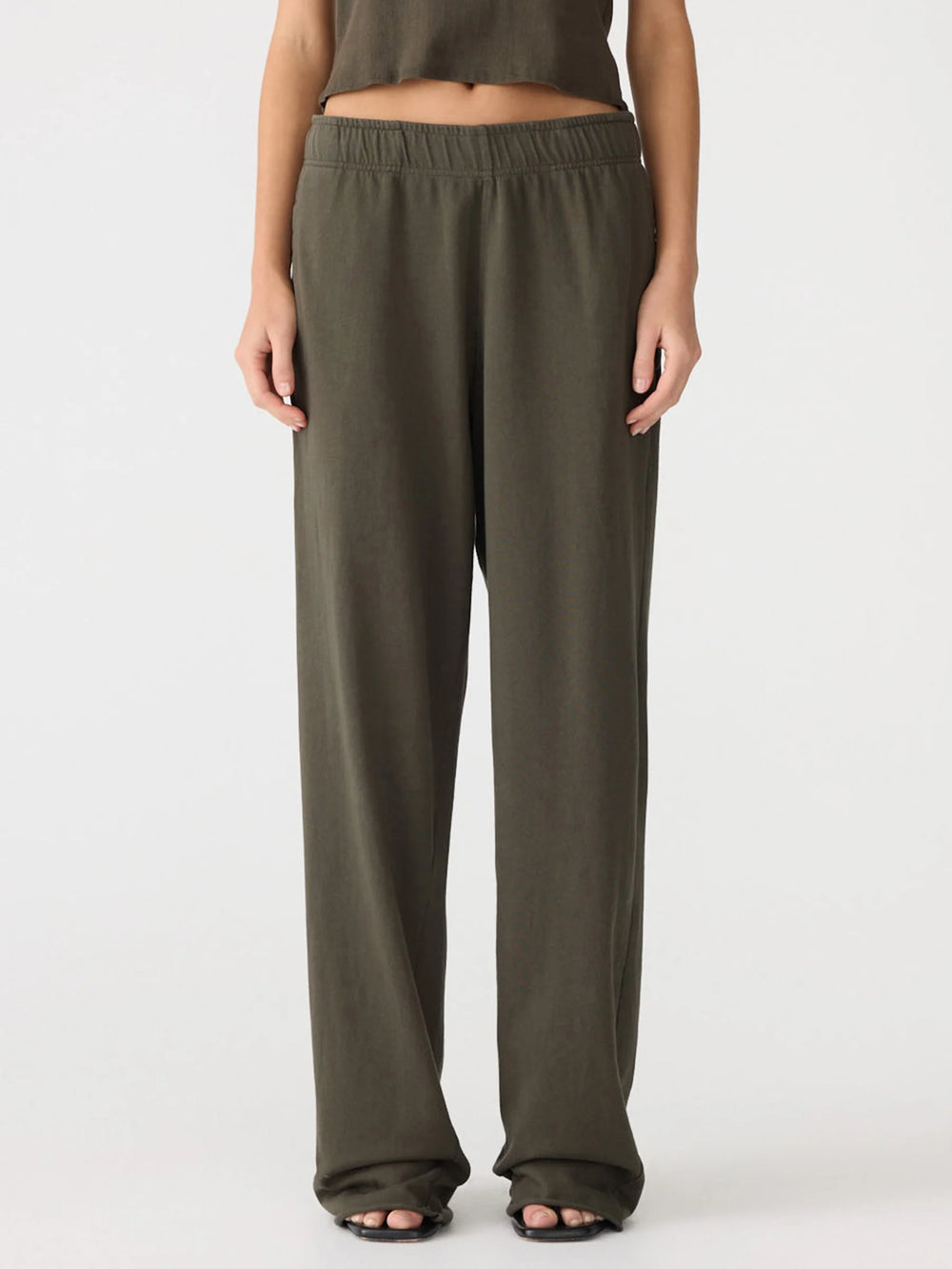 Wide Leg French Terry Pant Ash