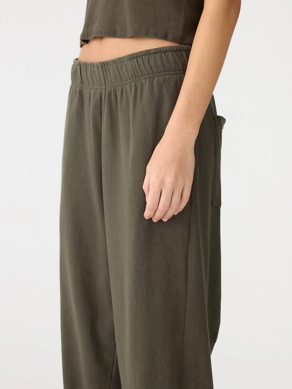 Wide Leg French Terry Pant Ash