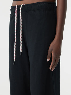 Wide Leg French Terry Pant Black