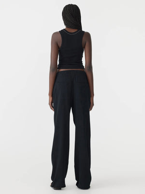 Wide Leg French Terry Pant Black