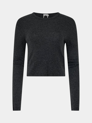 Slim Fit Rib LS Baby T shirt Charcoal Marl