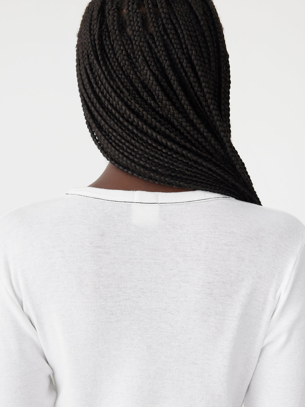 Slim Fit Rib L/S Baby T Shirt White