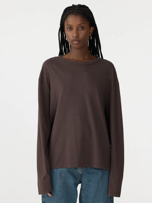 Boyfriend HTG LS T Shirt Dark Plum