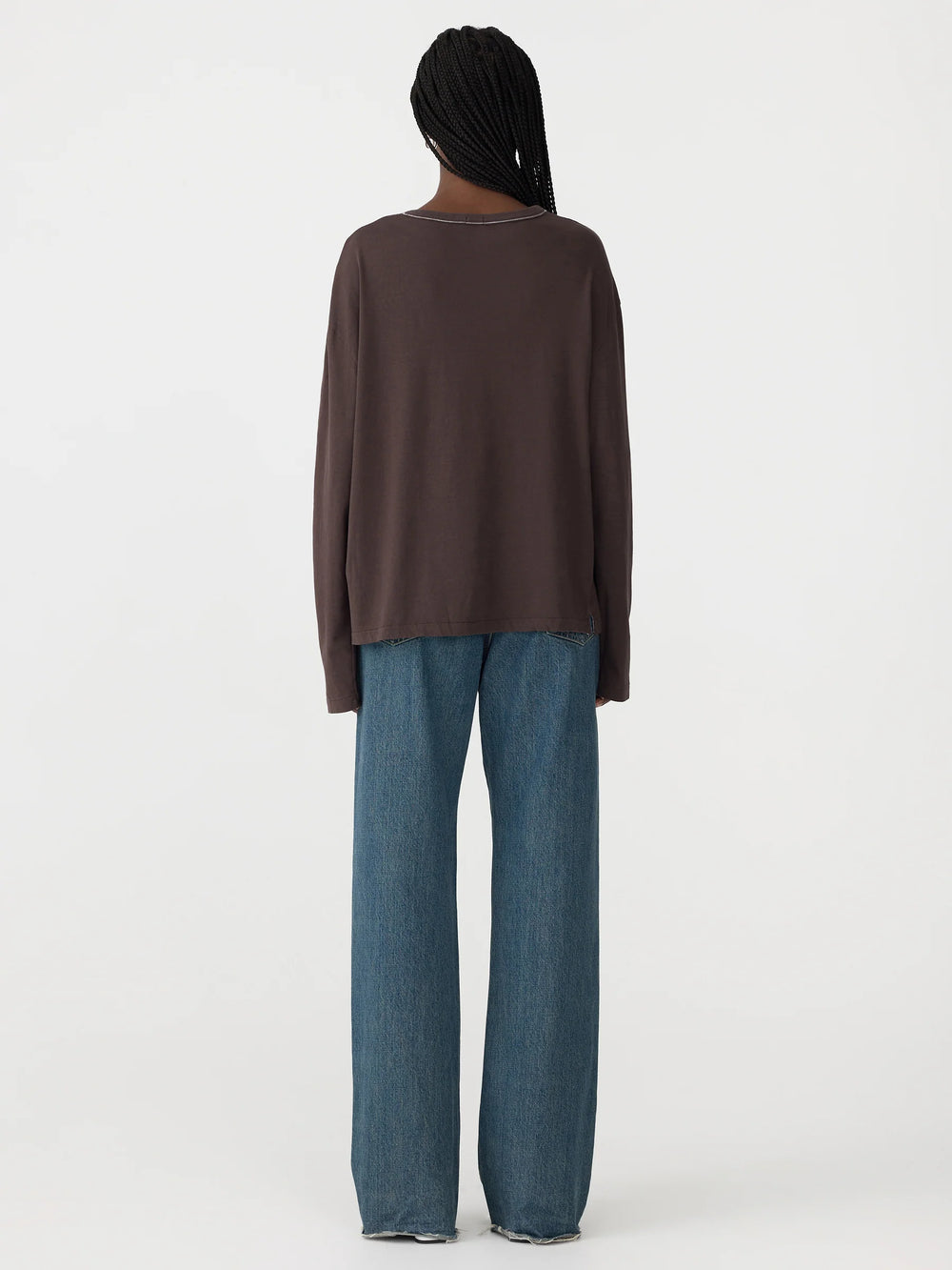 Boyfriend HTG LS T Shirt Dark Plum