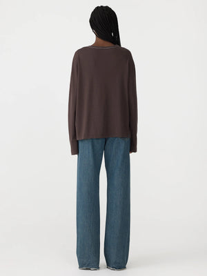 Boyfriend HTG LS T Shirt Dark Plum
