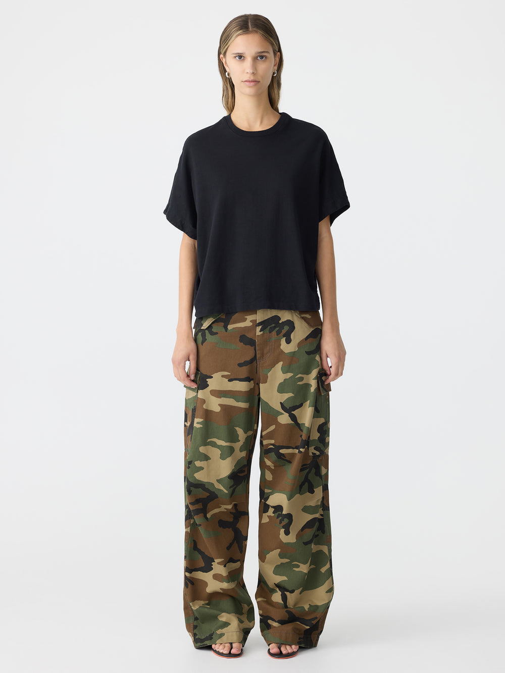Boxy Crew Neck SS T Shirt Black