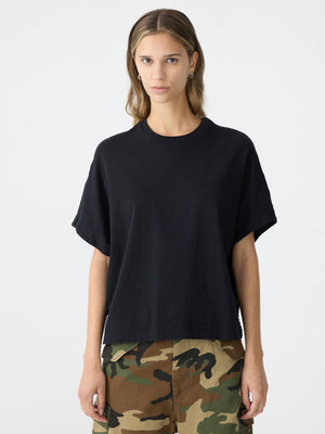 Boxy Crew Neck SS T Shirt Black