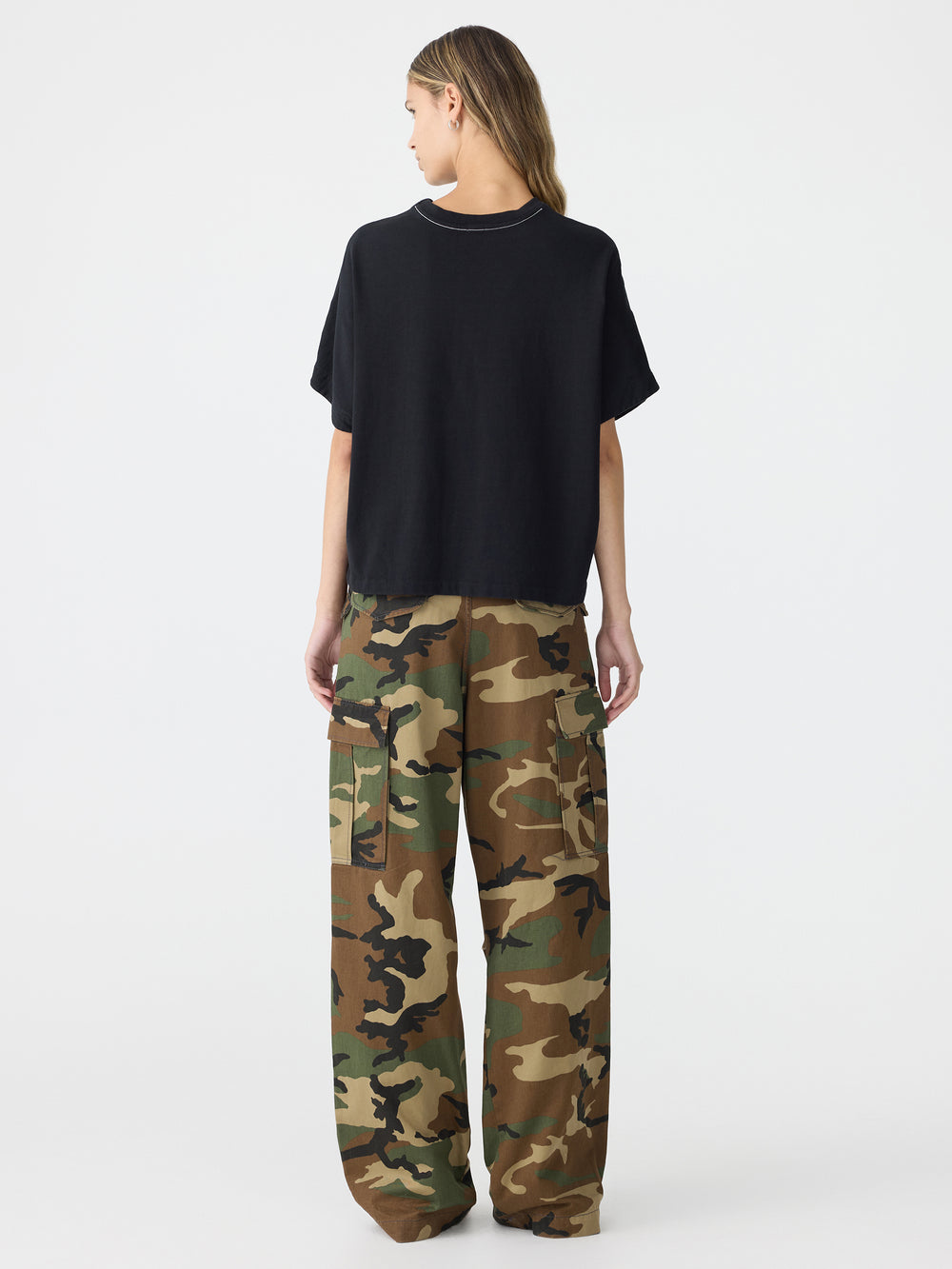Boxy Crew Neck SS T Shirt Black