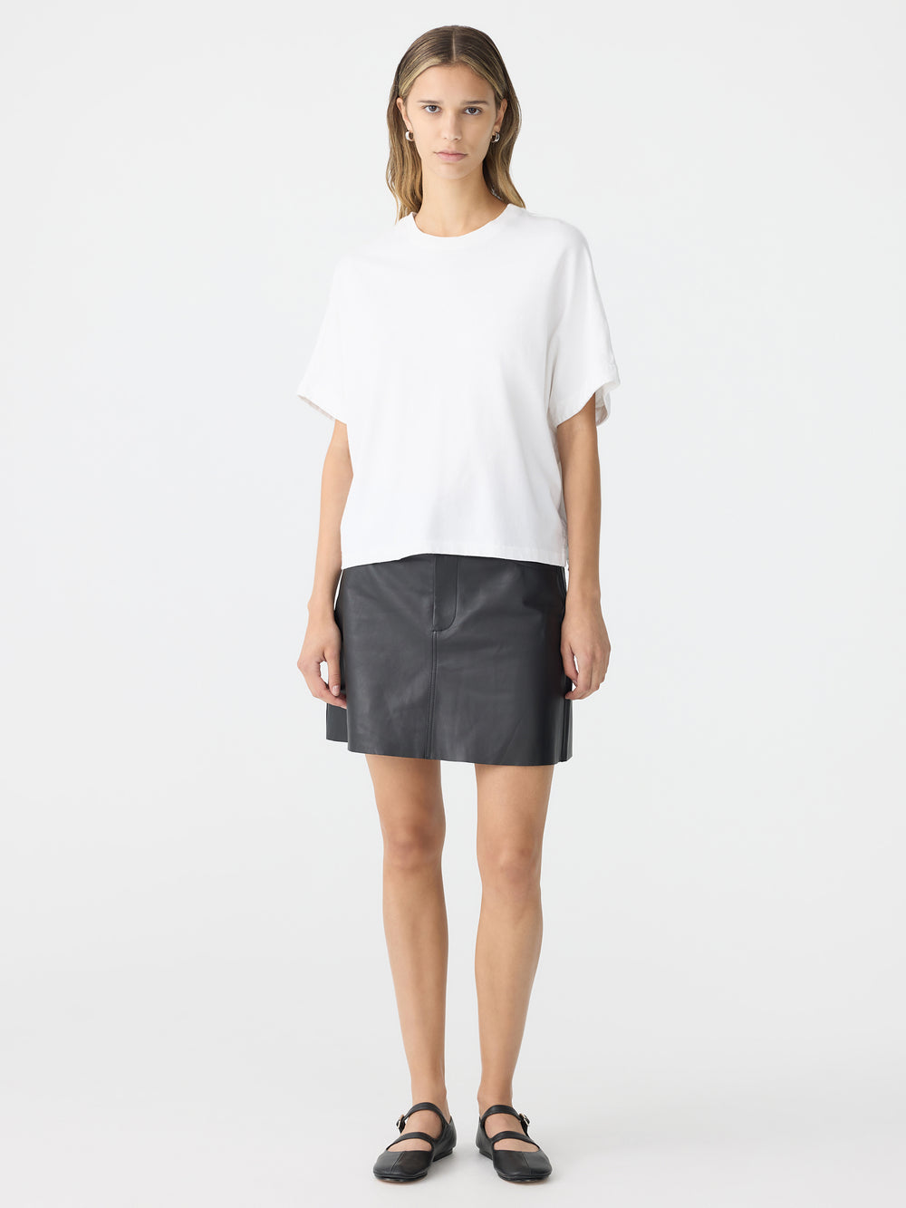 Boxy Crew Neck SS T Shirt White