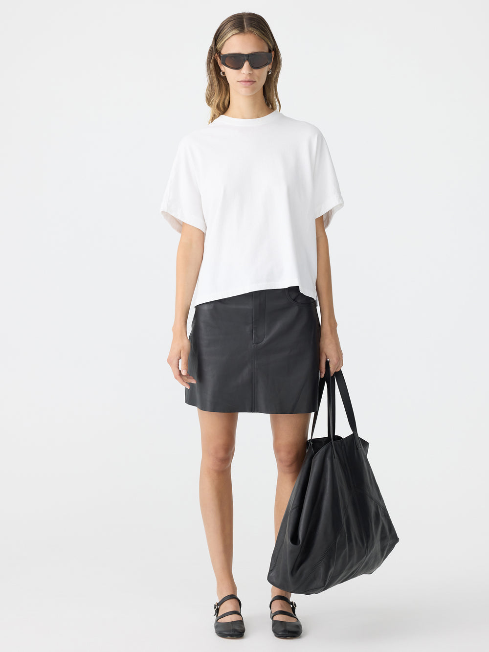 Boxy Crew Neck SS T Shirt White
